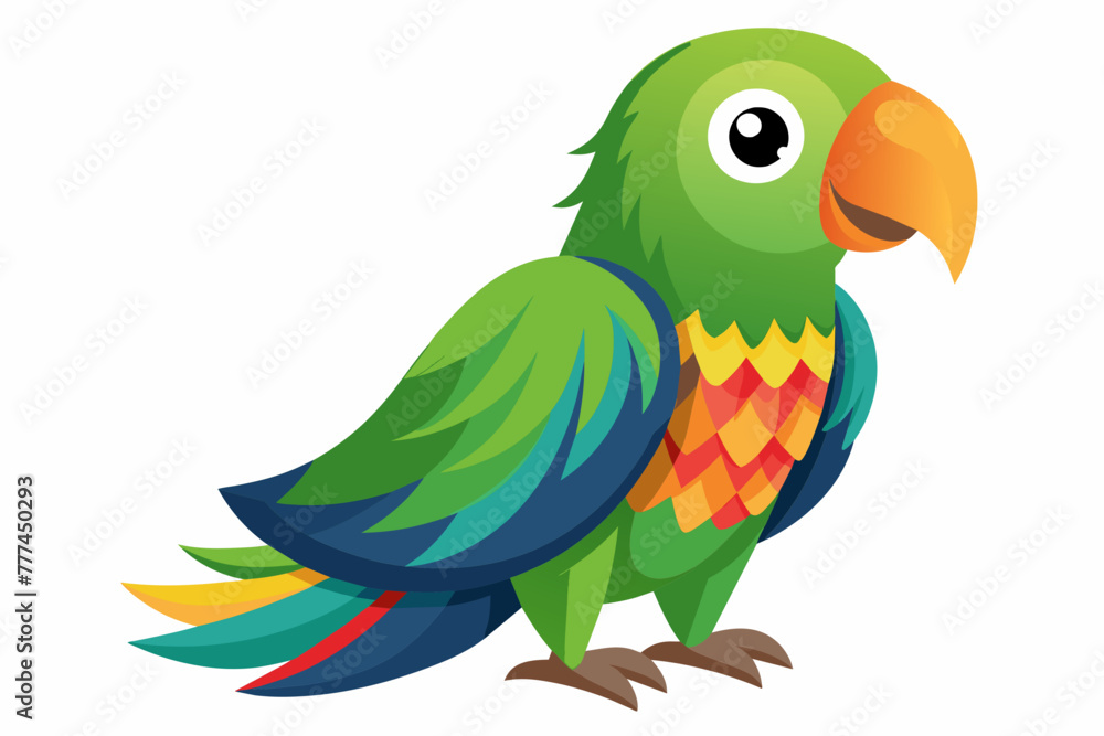 Obraz premium Parrot vector with white background.