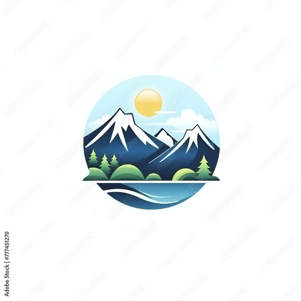 nature landscape flat minimalist logo idea