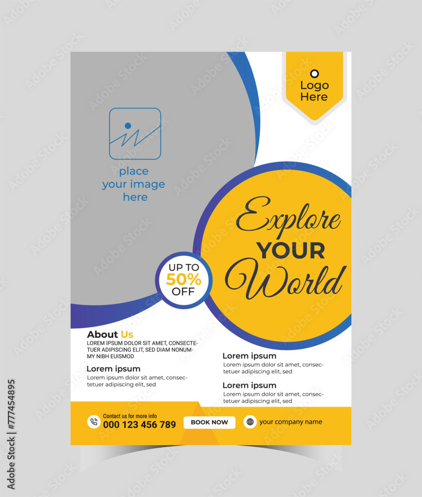 Obraz premium Vactor Travel flyer template design 
