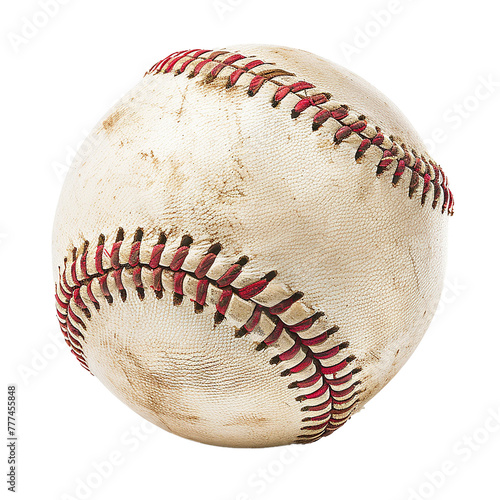 well worn dirty leather baseball isolated 