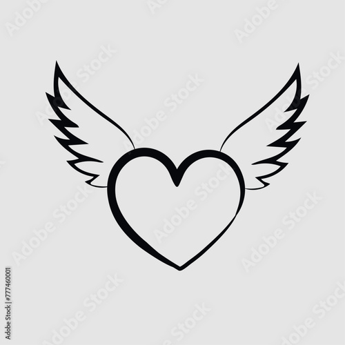 heart love flying monochrome  © wersk
