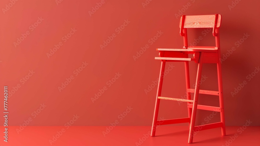 High chairs isolated on red