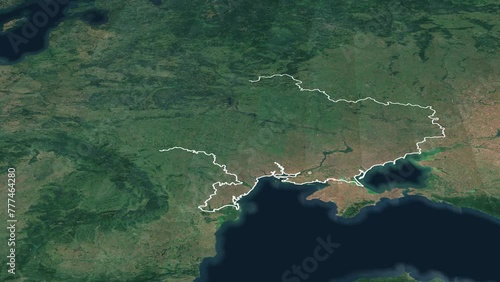Ukraine earth view, Ukraine map zoon in, Ukraine map spinning photo