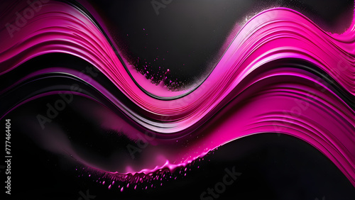 Rosy Ripples: Pink Black Watercolor Ripple Background(Generative AI) photo