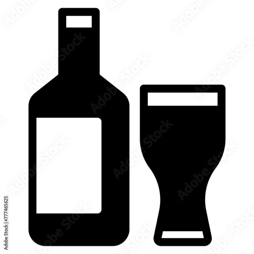 Wine bootle and a glass icon