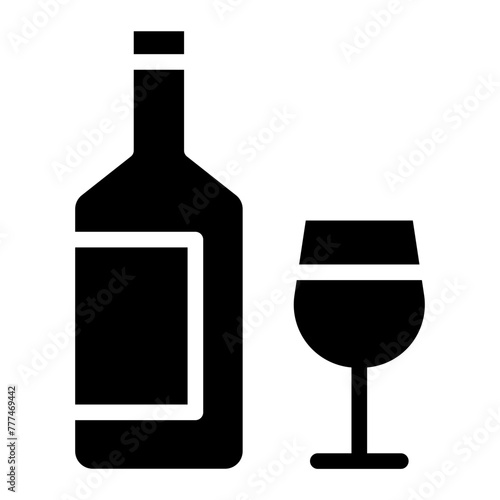 Wine bootle and a glass icon