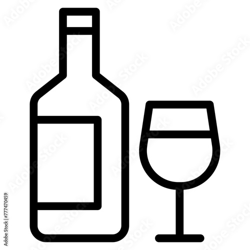 Wine bootle and a glass icon