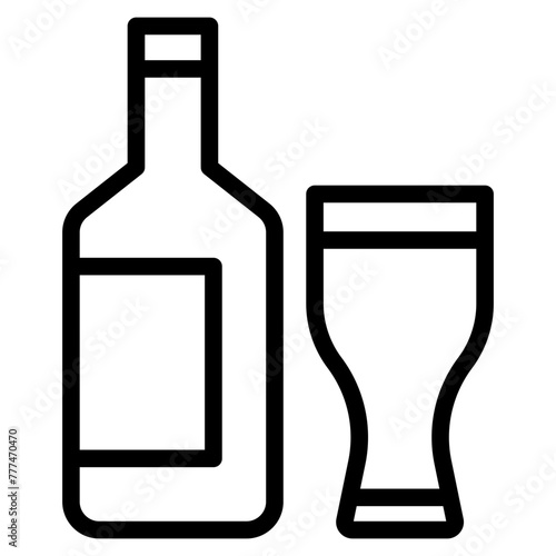 Wine bootle and a glass icon