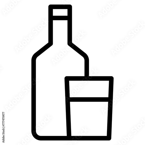 Wine bootle and a glass icon