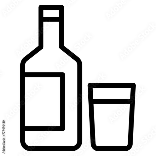 Wine bootle and a glass icon