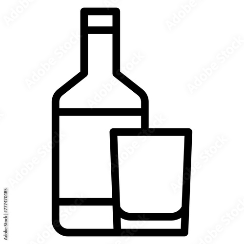 Wine bootle and a glass icon