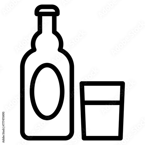 Wine bootle and a glass icon