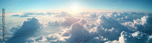Anime-style illustration of a summer sky and cumulonimbus clouds photo