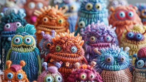 Adorable stitched creatures, artificial intelligence_algorithm © tonstock