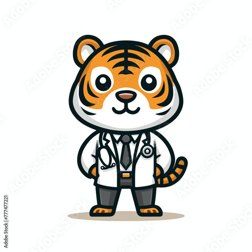 illustration of a tiger child in scientific
