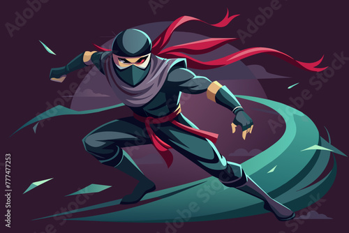 a ninja shrouded in mystery and skill moves with © Nayon Chandro