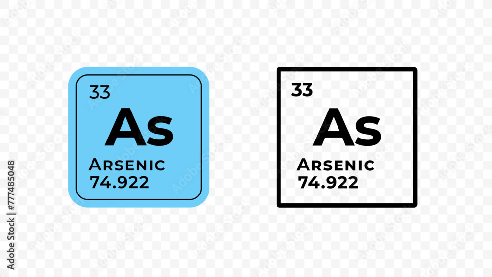 Arsenic, chemical element of the periodic table vector design - obrazy, fototapety, plakaty 