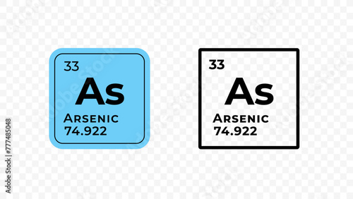 Arsenic, chemical element of the periodic table vector design