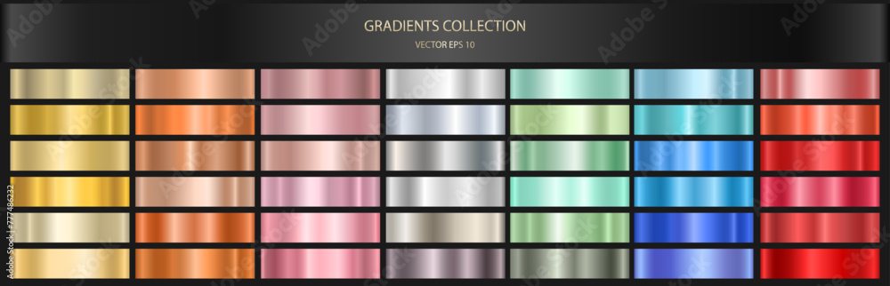 custom made wallpaper toronto digitalA set of colored metal gradients. A collection of vector shiny holograms and metallic gradients for decoration. Vector EPS 10.