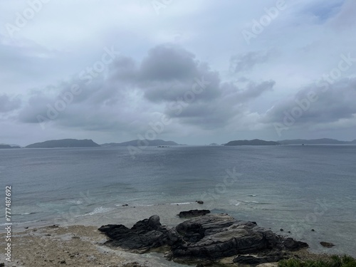 storm clouds over the ocean okinawa tokashiki photo