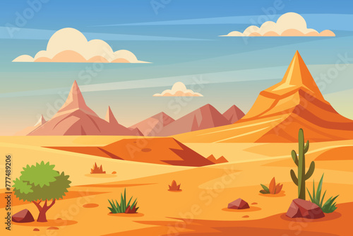 Vector Desert Landscape Illustration design