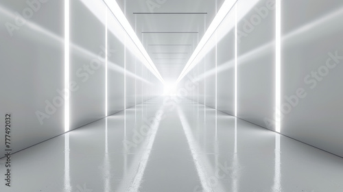 abstract 3d tunnel, white background, light