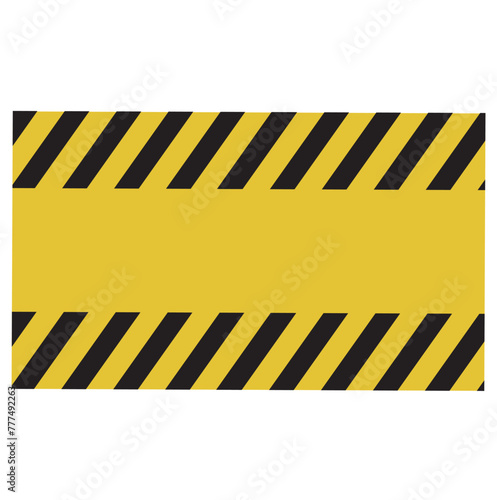 Black and yellow warning line stripes on a rectangular background, yellow and black stripes diagonal, a warning potential danger vector template caution border sign photo