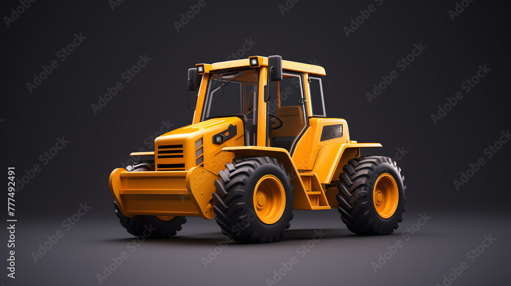 Bulldozer Construction Icon 3d
