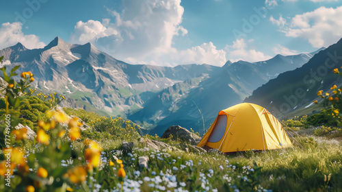 Freedom travel and hiking in the mountains concept. AI generated. © paulmalaianu