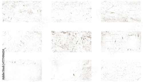 Collection of 9 grunge texture. Set of grunge distressed texture background.