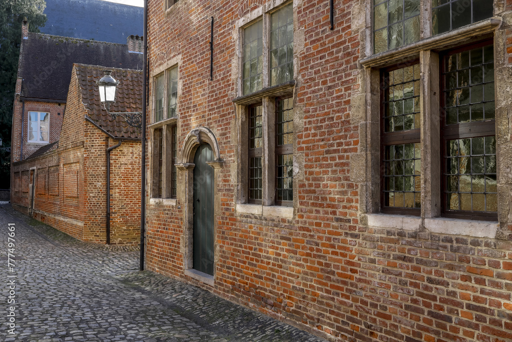 Houses and street in Le Beguinage, Leuwen, Belgium