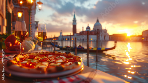 Pizza Passion: Exquisite Italian Cuisine with Landmarks in View
