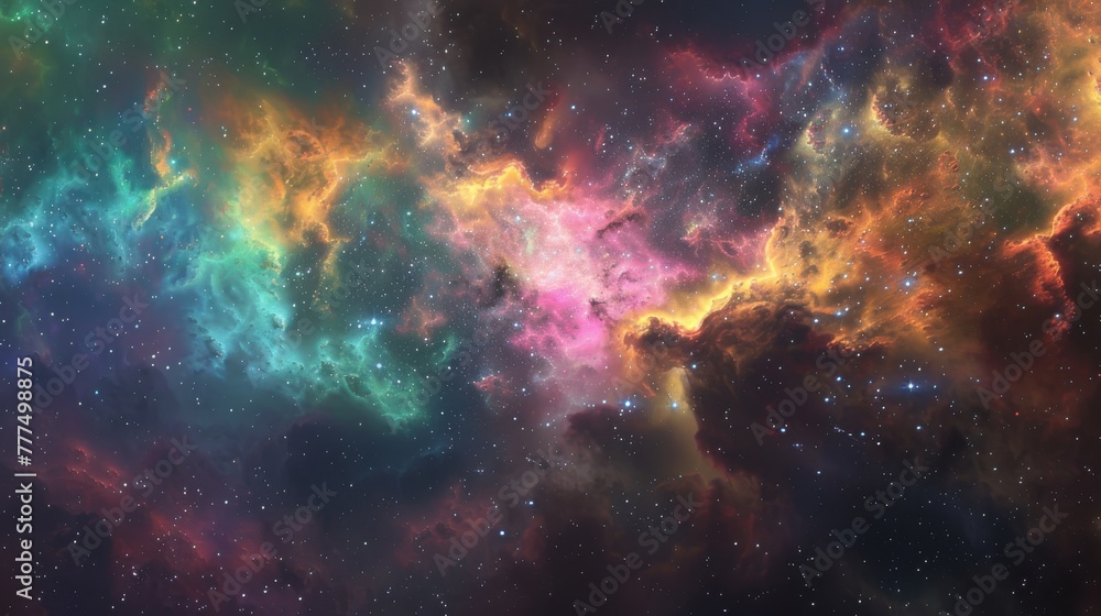 A vibrant cosmic galaxy filled with stars, nebulae, and cosmic dust, suitable for backgrounds, space concepts, and astronomy.