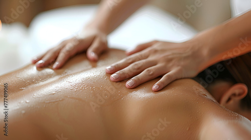 Young woman getting spa treatment  Young beautiful girl having face massage relaxing in spa salon.  Woman having massage  Beautiful woman having exfoliation treatment in spa  Generative ai