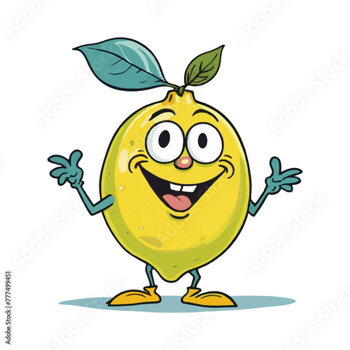funny lemon mascot vector isolation clipart