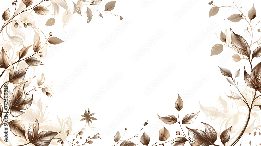 Calligraphic floral frame and page decoration Vector illustration, generative Ai