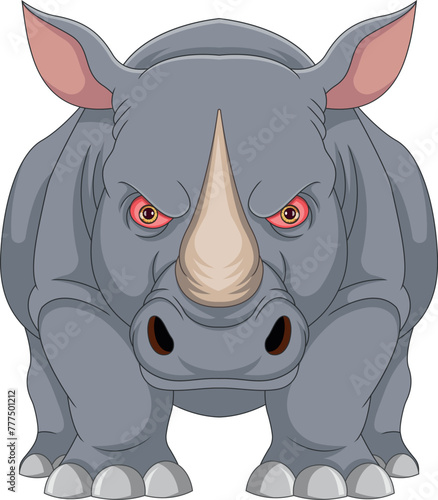 Angry rhino cartoon © lawangdesign