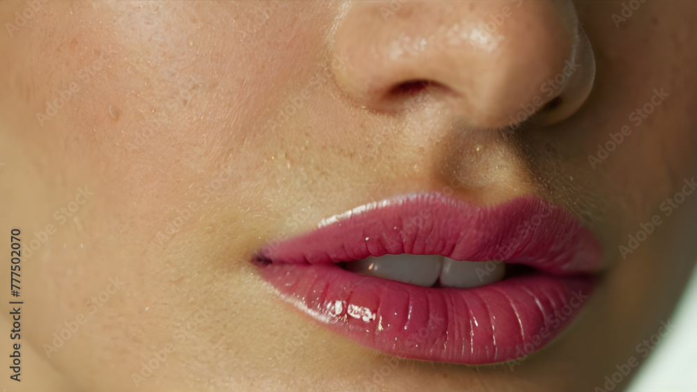 Obraz premium Generative KI lippen einer jungen frau