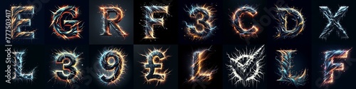 lightning and bolts lettering. AI generated illustration © vector_master