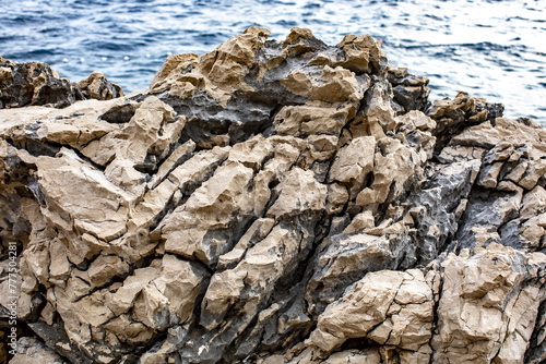 Rocks on the Dalmatian coast near Dubrovnik, Croatia