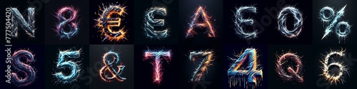 lightning and bolts lettering. AI generated illustration © vector_master