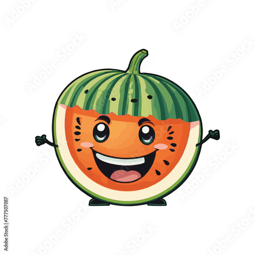 vector isolation clipart funny water melon mascot