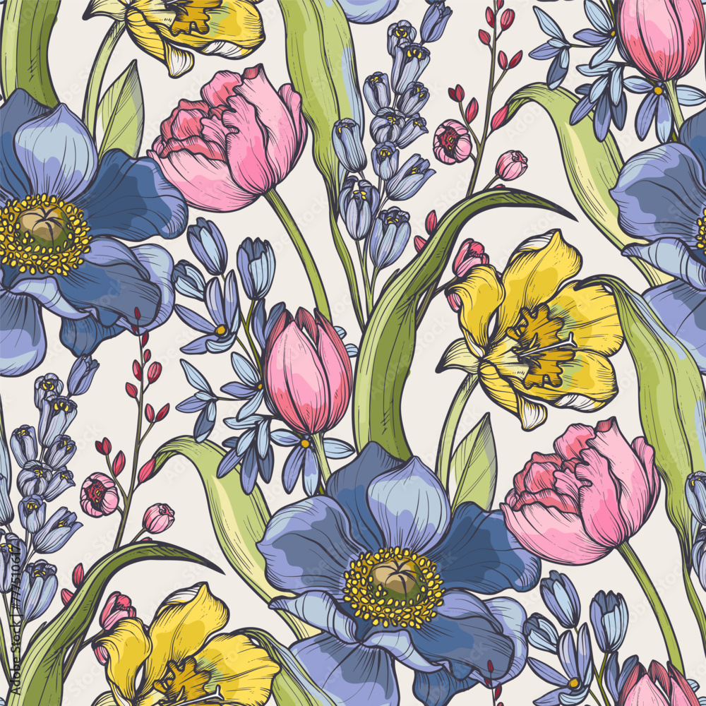 Fragrant flowers in the meadow