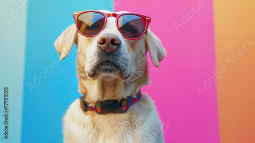 cool dog with sunglass in a stunning background ultra realistic Generative AI   © Pavithiran