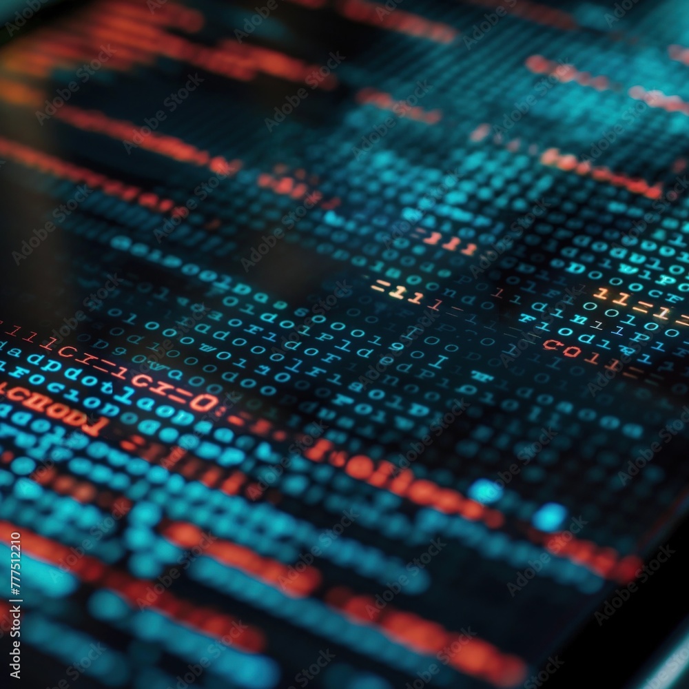 Closeup, encrypted messages on a tablet, highlighting cybersecurity in social media Closeup, encrypted messages on a tablet, highlighting cybersecurity in social media