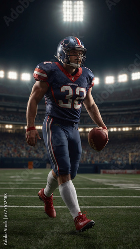 a professional photo of an American football player