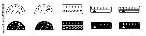 Set of floor numbers of digital elevators. Vector illustration of house floor numbering icon. – Vector illustration eps10