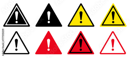 Caution signs. Symbols danger and warning signs.