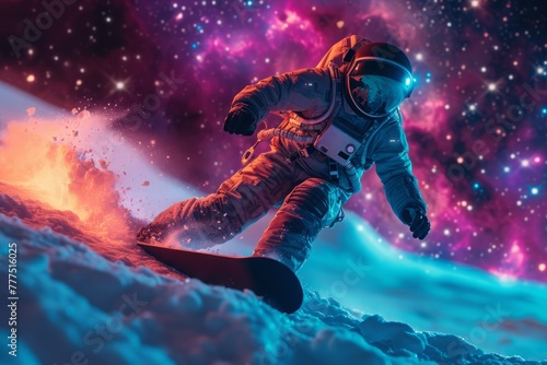 Astronaut Surfing the Cosmic Waves