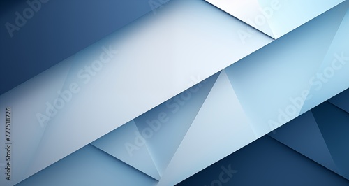 White blue abstract modern background for design. 3D effect. Diagonal lines. Triangles. Gradient. Metallic sheen. Web banner. Wide. Panoramic. Dark. Geometric shapes.